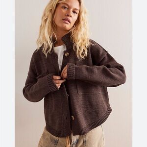 Free People We the Free On the Isle Cardigan Molasses size Medium